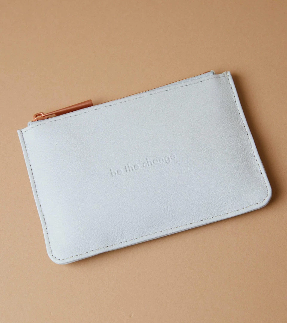 Votch Accessories Classic Essentials Apple Leather Vegan Card Pouch | Light Grey 4 Votch Accessories Classic Essentials Apple Leather Vegan Card Pouch | Light Grey