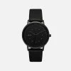 Votch Lyka Watch With Black Dial | Black Vegan Leather Strap