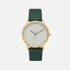Votch Accessories Lyka Watch With Gold & Grey Dial | Forest Green Vegan Leather Strap