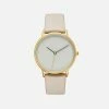 Votch Accessories Lyka Watch With Gold & Grey Dial | Pebble Grey Vegan Leather Strap