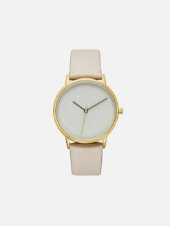 Votch Accessories Lyka Watch With Gold & Grey Dial | Pebble Grey Vegan Leather Strap