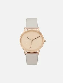 Votch Lyka Watch With Rose Gold & Taupe Dial | Cloudy Grey Vegan Leather Strap
