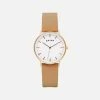 Votch Moment Watch With Gold & White Dial | Tan Vegan Leather Strap Accessories