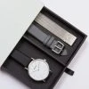 Votch Accessories Petite Watch With Silver & White Dial Gift Set | Multi Vegan Leather & Mesh Straps