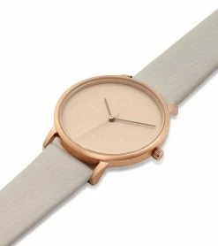 Votch Lyka Watch With Rose Gold & Taupe Dial | Cloudy Grey Vegan Leather Strap