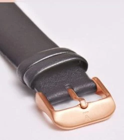 Votch Classic Watch With Rose Gold & White Dial | Dark Grey Vegan Leather Strap