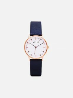 Votch Moment Watch With Rose Gold & White Dial | Navy Vegan Leather Strap Accessories