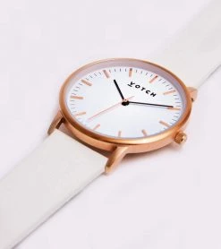 Votch Moment Watch With Rose Gold & White Dial | Off-White Vegan Leather Strap