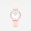 Votch Accessories Classic Watch With Rose Gold & White Dial | Pink Vegan Leather Strap