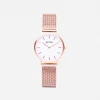 Votch Petite Watch With Rose Gold & White Dial | Rose Gold Mesh Strap