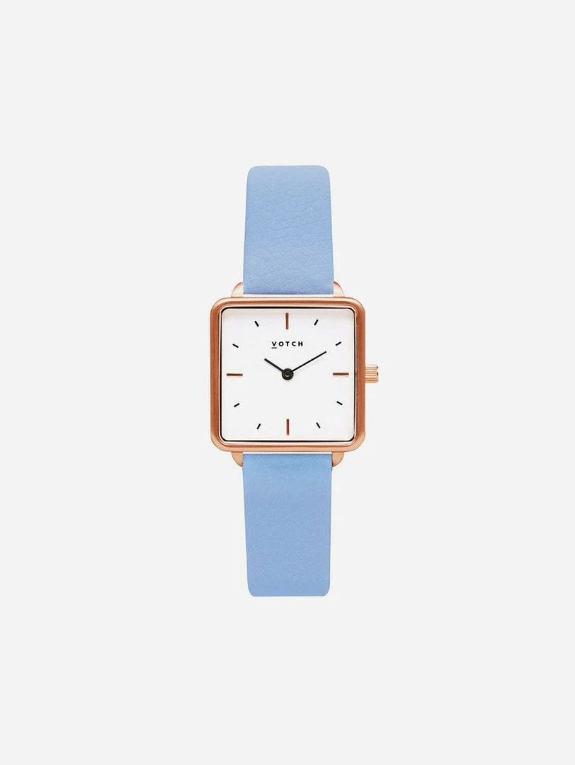 Votch Kindred Watch With Rose Gold & White Dial | Sky Blue Vegan Leather Strap Accessories 3 Votch Kindred Watch With Rose Gold & White Dial | Sky Blue Vegan Leather Strap Accessories