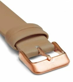 Votch Moment Watch With Rose Gold & White Dial | Tan Vegan Leather Strap