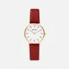 Votch Petite Watch With Gold & White Dial | Ruby Red Vegan Leather Strap Accessories