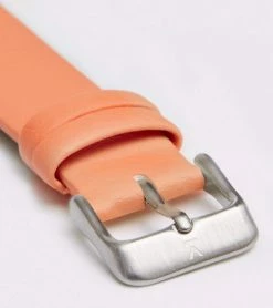 Votch Accessories Moment Watch With Silver & White Dial | Coral Vegan Leather Strap