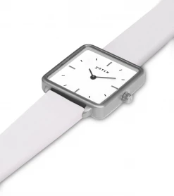 Votch Kindred Watch With Silver & White Dial | Light Grey Vegan Leather Strap Accessories