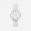Votch Classic Watch With Silver & White Dial | Light Grey Vegan Leather Strap Accessories