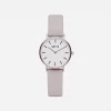 Votch Petite Watch With Silver & White Dial | Light Grey Vegan Leather Strap Accessories