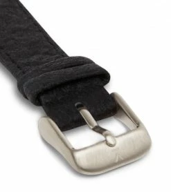 Votch Accessories Petite Watch With Silver & White Dial | Black Piñatex Vegan Leather Strap