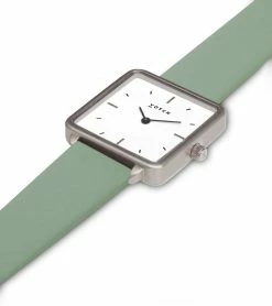 Votch Kindred Watch With Silver & White Dial | Sage Vegan Leather Strap Accessories
