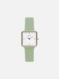 Votch Kindred Watch With Silver & White Dial | Sage Vegan Leather Strap Accessories