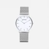 Votch Classic Watch With Silver & White Dial | Silver Mesh Strap Accessories