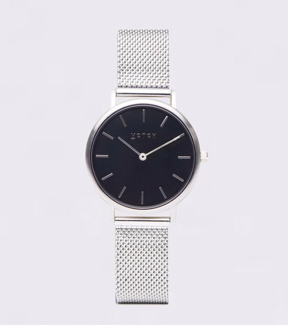 Votch Accessories Petite Watch With Silver & Black Dial | Silver Mesh Strap 6 Votch Accessories Petite Watch With Silver & Black Dial | Silver Mesh Strap