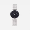 Votch Accessories Petite Watch With Silver & Black Dial | Silver Mesh Strap