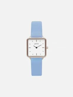 Votch Kindred Watch With Silver & White Dial | Sky Blue Vegan Leather Strap Accessories