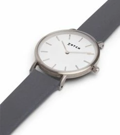 Votch Petite Watch With Silver & White Dial | Slate Grey Vegan Leather Strap 9 Votch Petite Watch With Silver & White Dial | Slate Grey Vegan Leather Strap
