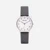 Votch Accessories Moment Watch With Silver & White Dial | Slate Grey Vegan Leather Strap