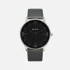 Votch Aalto Watch With Silver & Black Dial | Slate Grey Vegan Leather Strap Accessories 2 Votch Aalto Watch With Silver & Black Dial | Slate Grey Vegan Leather Strap Accessories