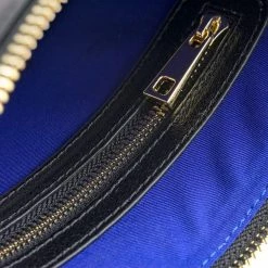 Watson & Wolfe Clutch Bags Camden Vegan Leather Crossbody Clutch | Black & Cobalt