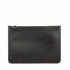 Watson & Wolfe Clutch Bags Camden Vegan Leather Crossbody Clutch | Black & Cobalt