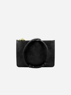 Watson & Wolfe Clutch Bags Camden Vegan Leather Crossbody Clutch | Black & Cobalt