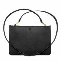 Watson & Wolfe Clutch Bags Camden Vegan Leather Crossbody Clutch | Black & Cobalt