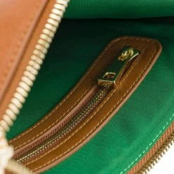 Watson & Wolfe Camden Vegan Leather Crossbody Clutch | Cognac & Emerald Bags
