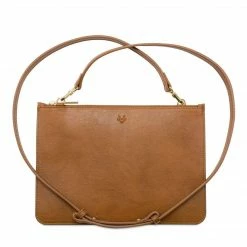 Watson & Wolfe Camden Vegan Leather Crossbody Clutch | Cognac & Emerald Bags