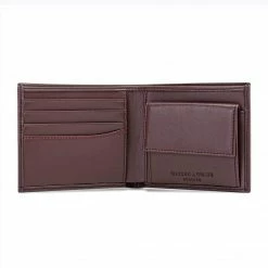 Watson & Wolfe Accessories Vegan Leather RFID Protective Wallet With Coin Pocket | Chestnut Brown & Red 10 Watson & Wolfe Accessories Vegan Leather RFID Protective Wallet With Coin Pocket | Chestnut Brown & Red