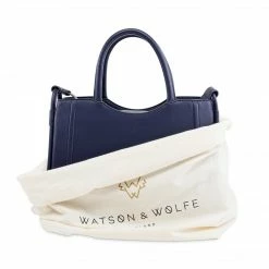 Watson & Wolfe Bags Florence Silicone Vegan Leather Bag | Navy Blue