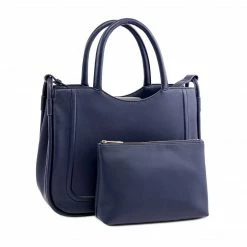 Watson & Wolfe Bags Florence Silicone Vegan Leather Bag | Navy Blue