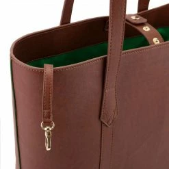 Watson & Wolfe Women's Vegan Gifts Maddox Vegan Leather Tote Bag | Rust & Emerald