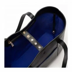 Watson & Wolfe Maddox Vegan Leather Tote Bag | Black & Cobalt Blue