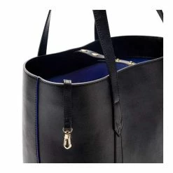 Watson & Wolfe Maddox Vegan Leather Tote Bag | Black & Cobalt Blue