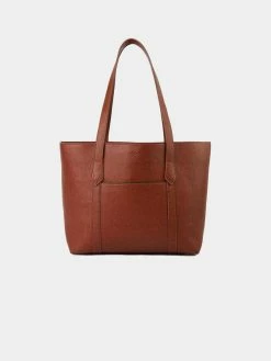 Watson & Wolfe Women's Vegan Gifts Maddox Vegan Leather Tote Bag | Rust & Emerald