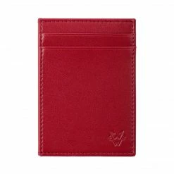 Watson & Wolfe Accessories Slim Vegan Leather RFID Protective Card Holder | Red Bark