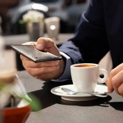 Watson & Wolfe Slim Vegan Leather RFID Protective Card Holder | Black