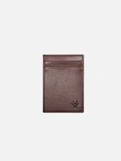 Watson & Wolfe Slim Vegan Leather RFID Protective Card Holder | Chestnut Brown Accessories