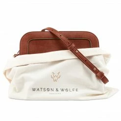 Watson & Wolfe The Wilton Vegan Leather Crossbody Bag | Rust & Emerald Bags