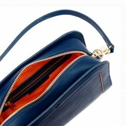 Watson & Wolfe Women's Vegan Gifts The Wilton Vegan Leather Crossbody Bag | Navy & Orange 9 Watson & Wolfe Women's Vegan Gifts The Wilton Vegan Leather Crossbody Bag | Navy & Orange