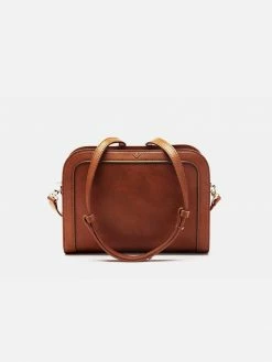 Watson & Wolfe The Wilton Vegan Leather Crossbody Bag | Rust & Emerald Bags